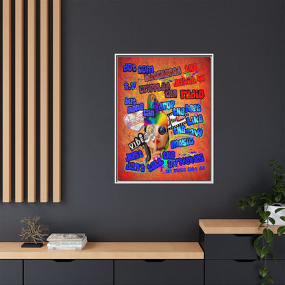 drop the beat - framed canvas art (burnt orange)
