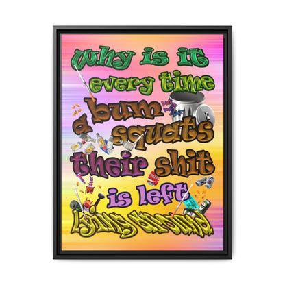 the bum's shit - framed canvas art (color blur)