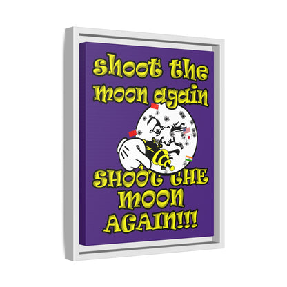 shoot the moon again - framed canvas art (purple)
