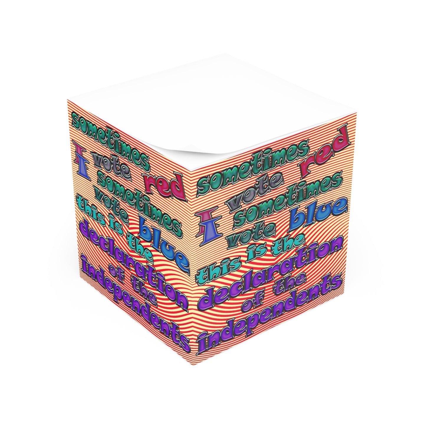 declaration of the independents - note cube (yellow-orange wave)