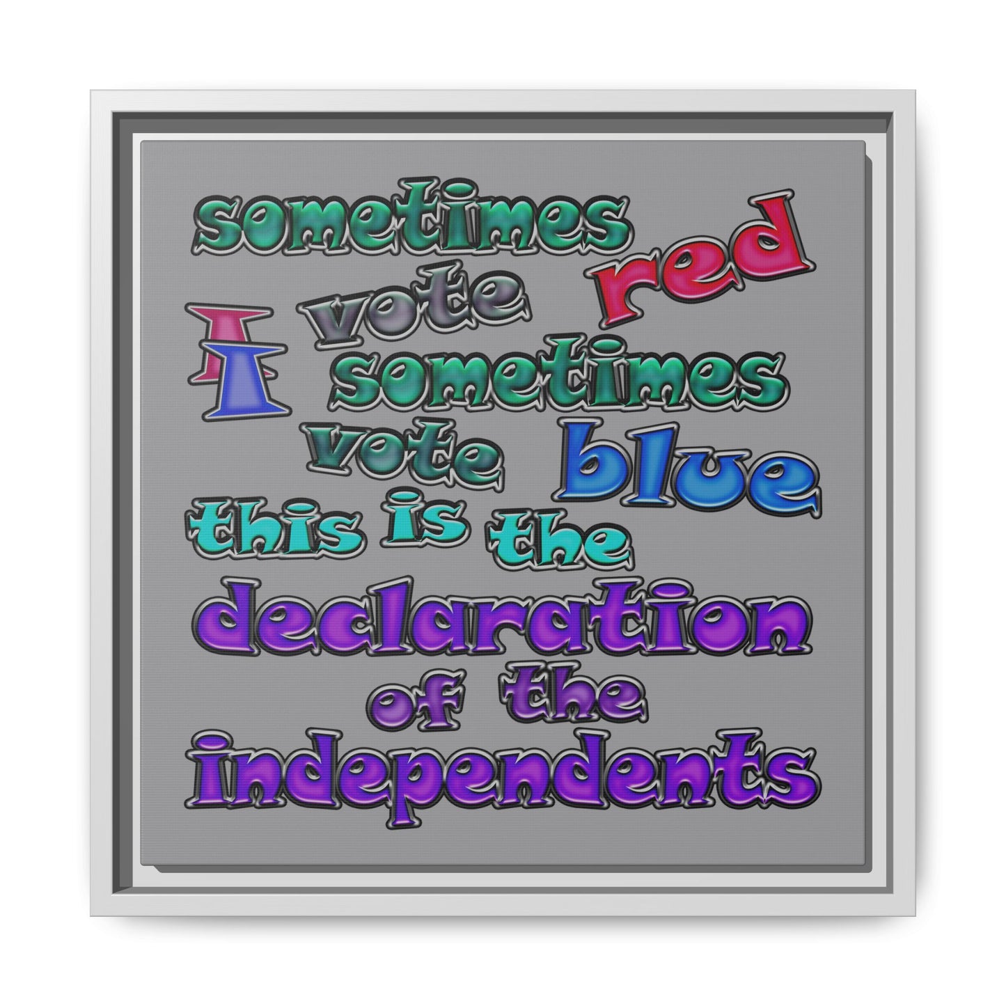 declaration of the independents - framed canvas art (grey)
