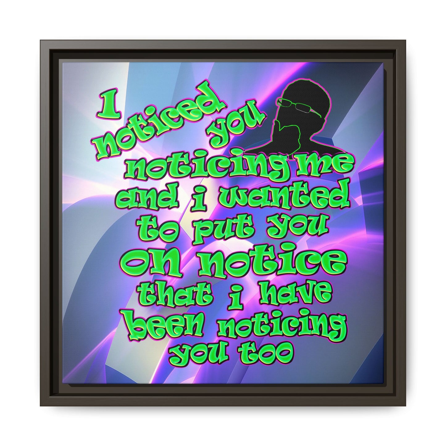 noticed you noticing - framed canvas art (grey-pink wave)
