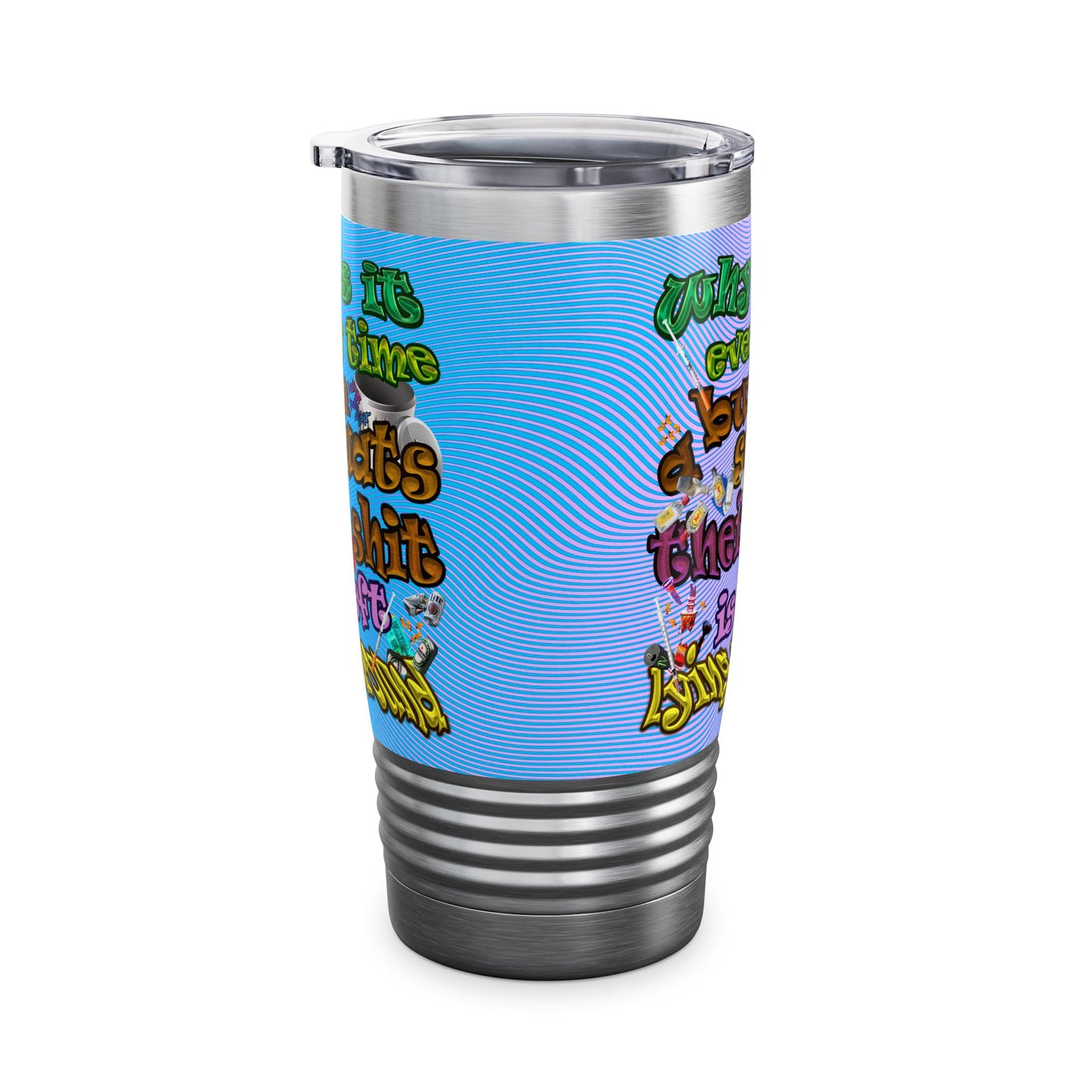 the bum's shit - Ringneck Tumbler, 20oz (light blue-purple wave)