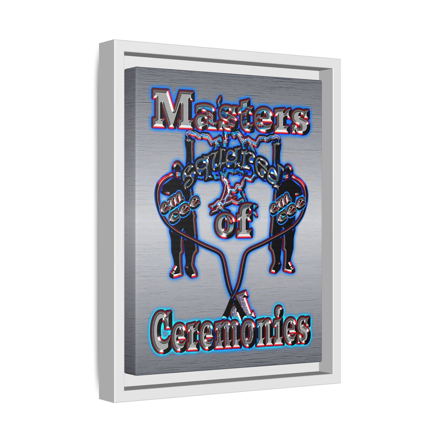 em cee squared - framed canvas art (brushed nickel)