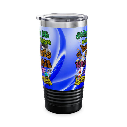 the bum's shit - Ringneck Tumbler, 20oz (blue-white wave)