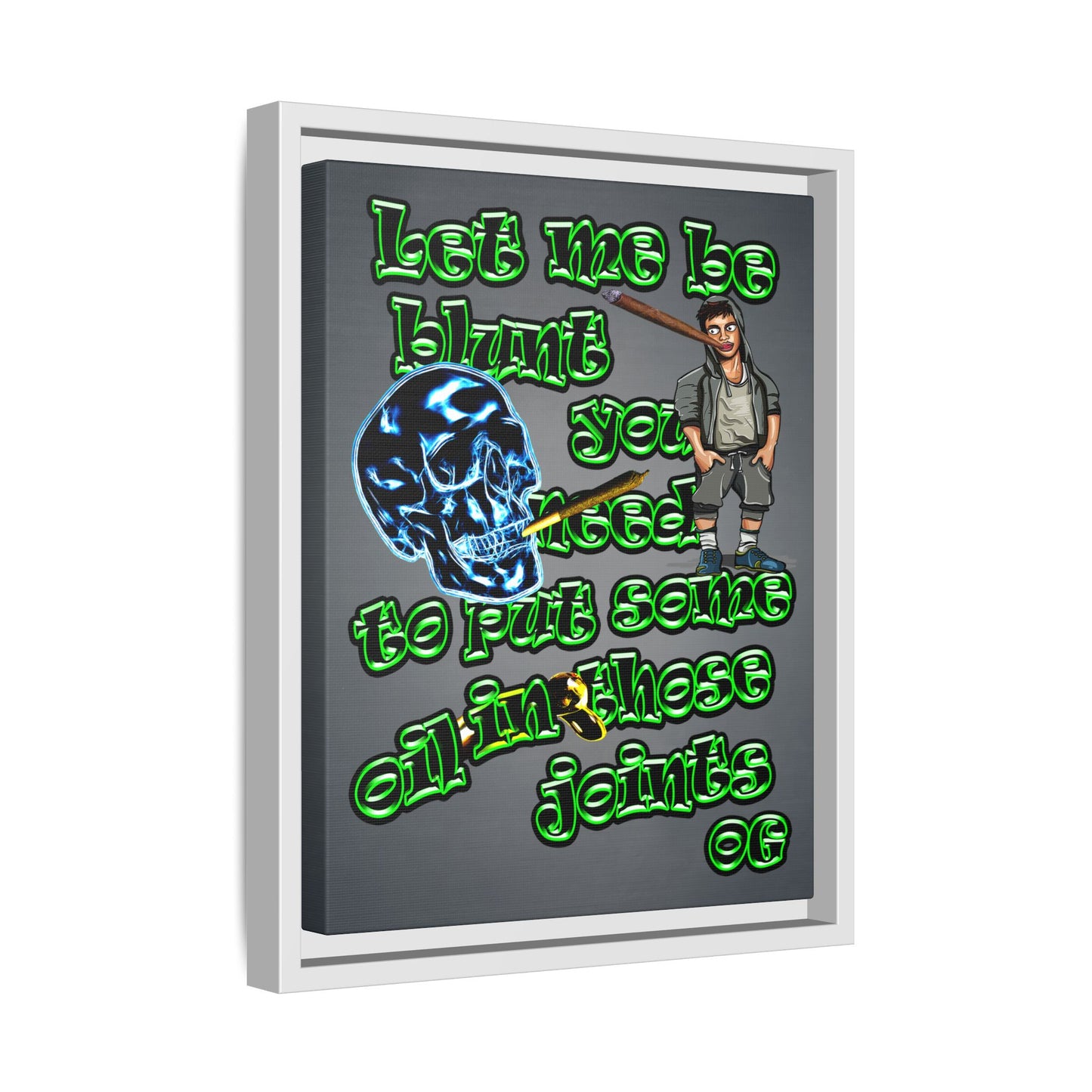 og - framed canvas art (grey-light grey)
