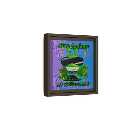 disc jockey - framed canvas art (light blue-purple wave)