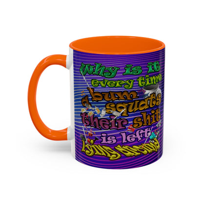 the bum's shit - Accent Mug (purple wave)