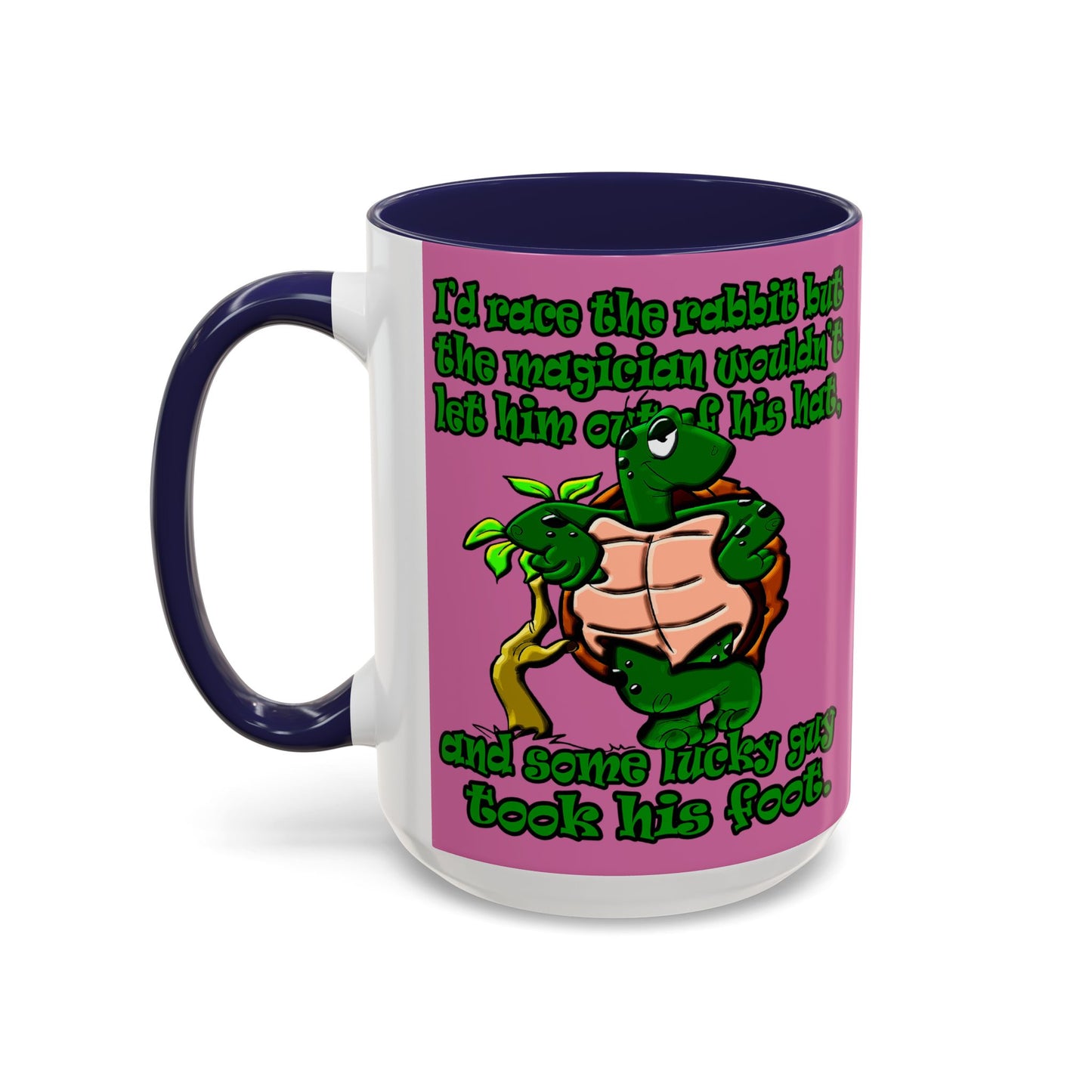 turtle race - Accent Mug (light pink)