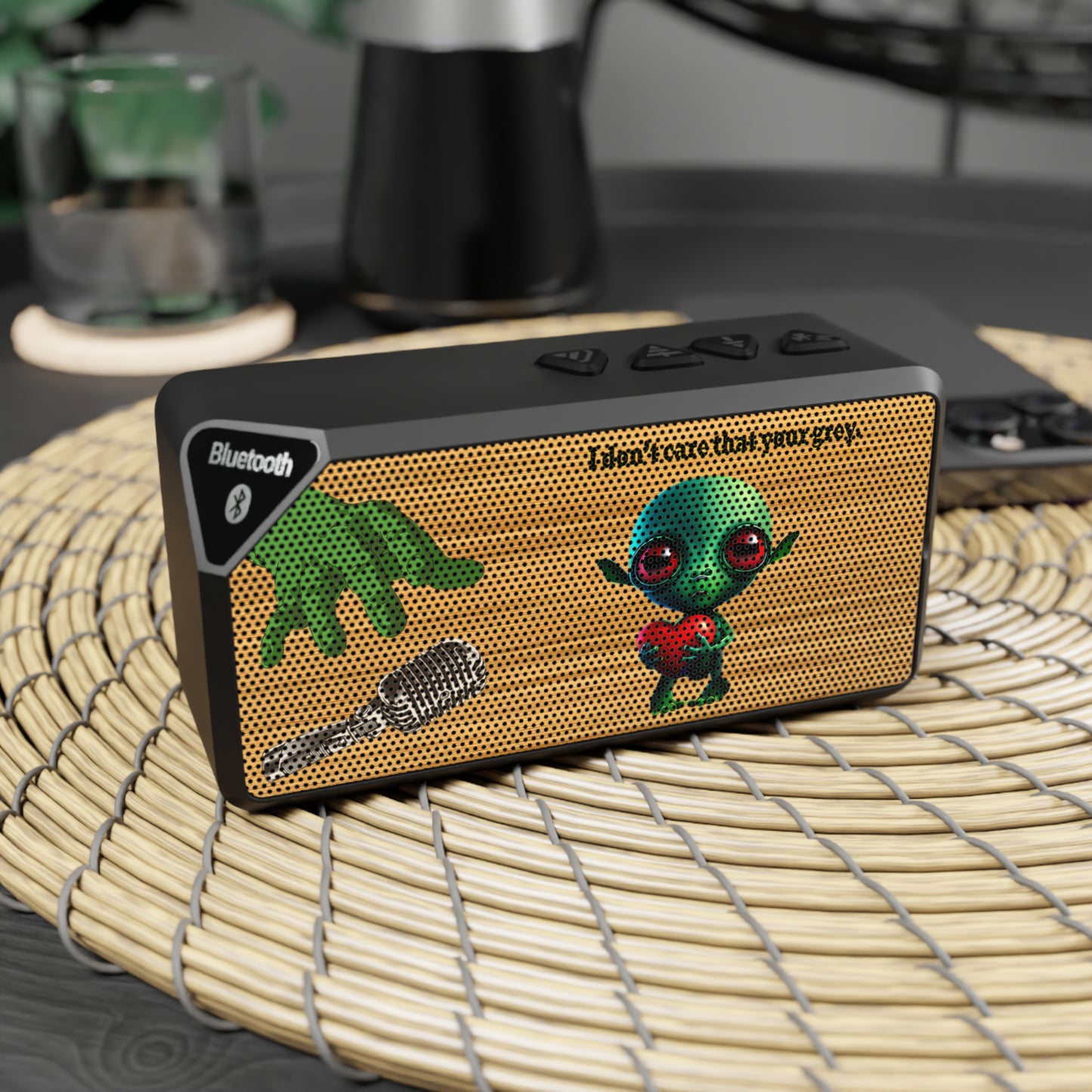 I don't care that your grey - Jabba Bluetooth Speaker (butterscotch wood finish)