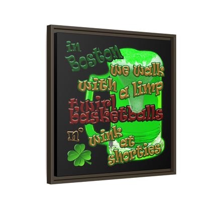 celtics logo - framed canvas art (black)