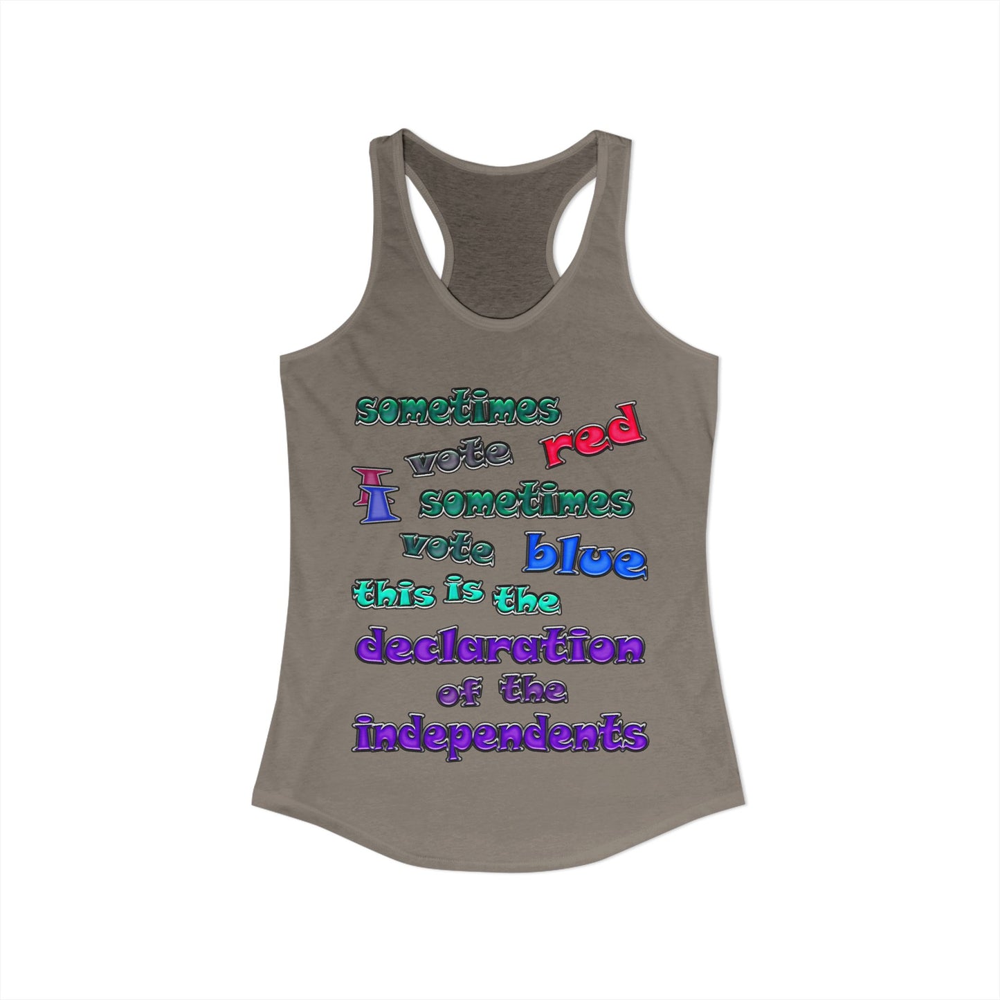 declaration of the independents - Women's Ideal Racerback Tank