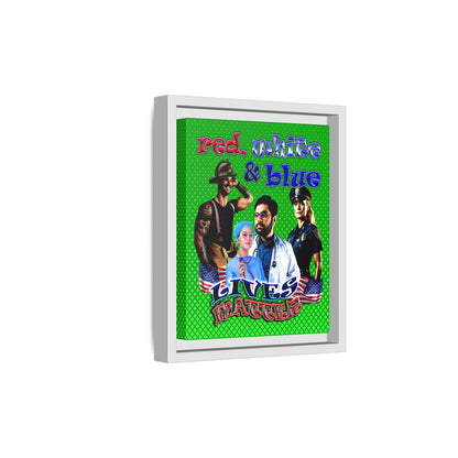 rw&b lives matter - framed canvas art (logo green)