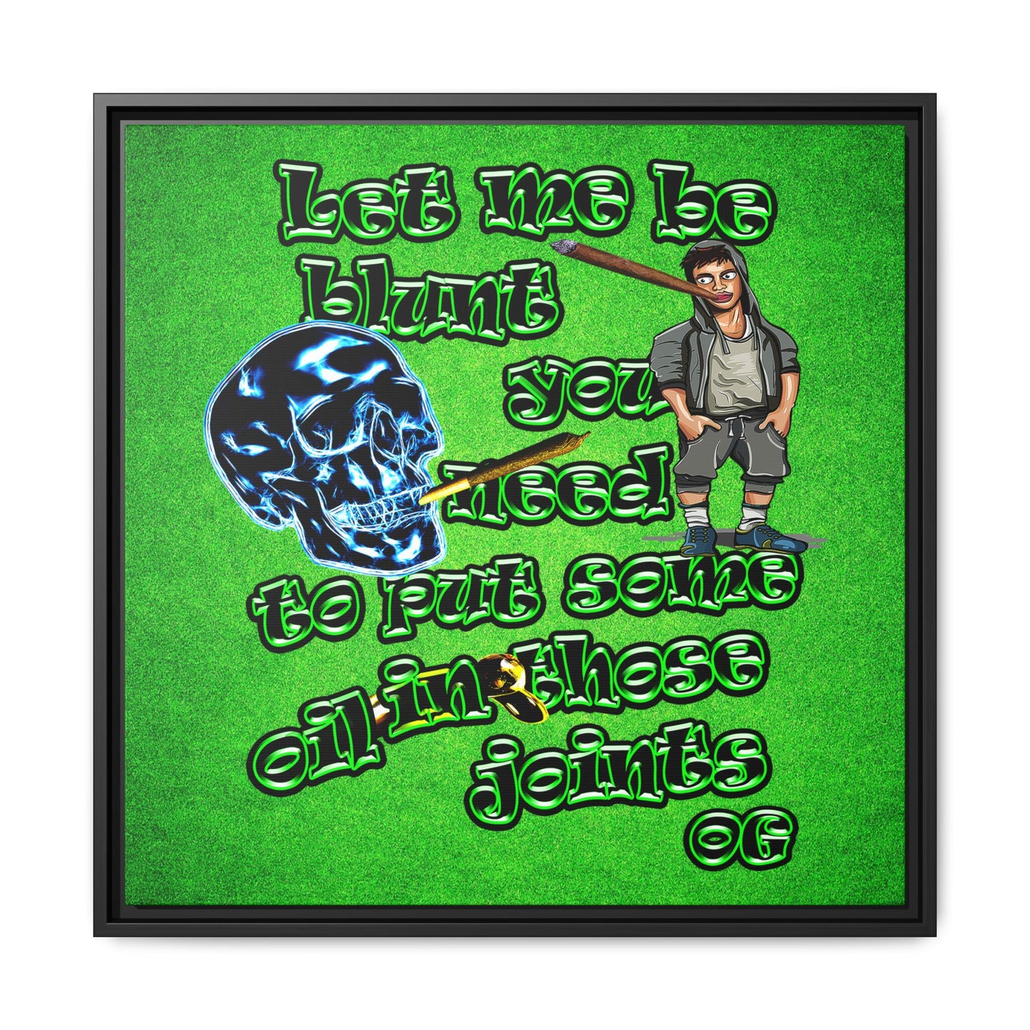 og - framed canvas art (green turf)