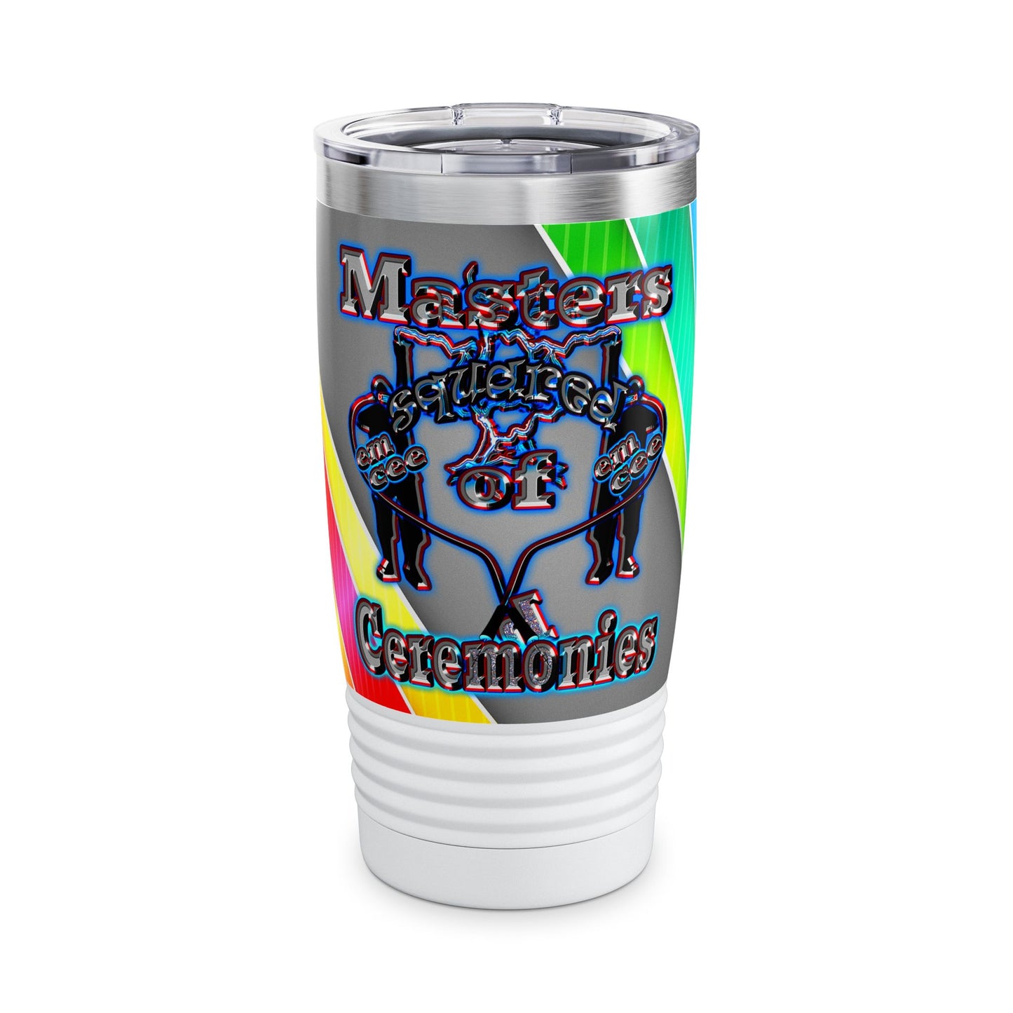 em cee squared - Ringneck Tumbler, 20oz (rainbow split)