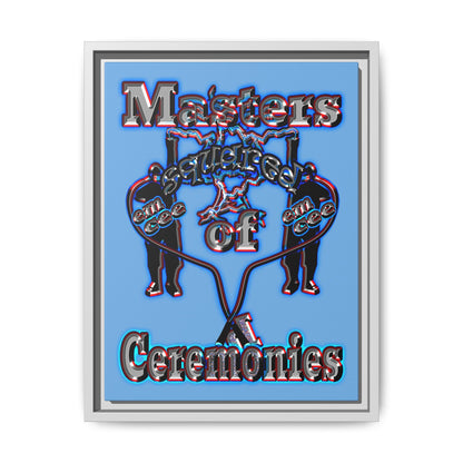 em cee squared - framed canvas art (light blue)