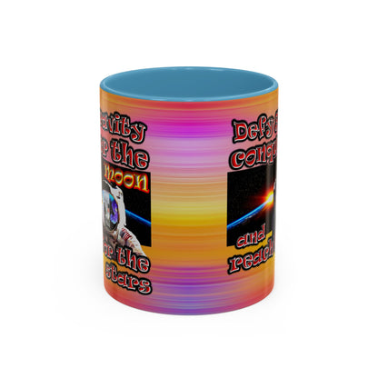defy conquer reach - Accent Mug (color blur)