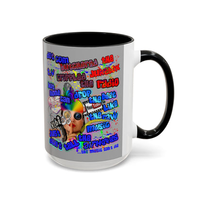 drop the beat - Accent Mug (light grey)