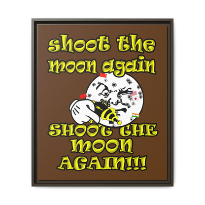 shoot the moon again - framed canvas art (brown)