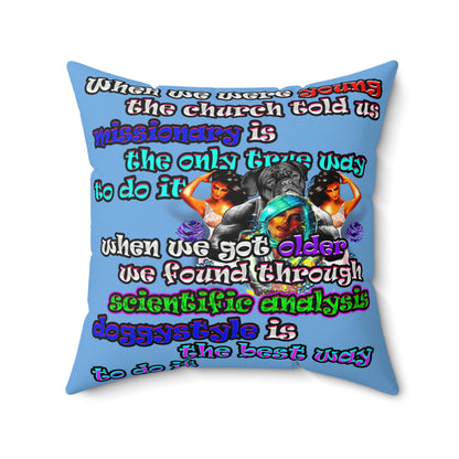 doggystyle - Spun Polyester Square Pillow - (light blue)