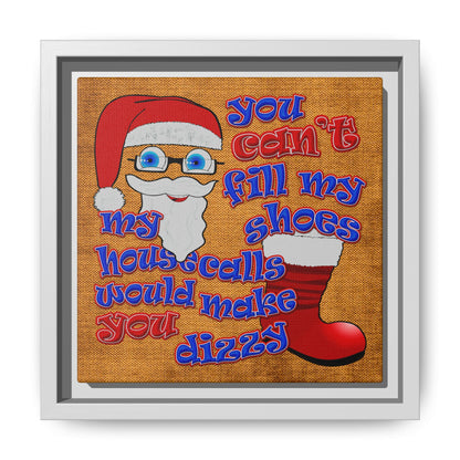 santa's shoes - framed canvas art (brown papyrus)