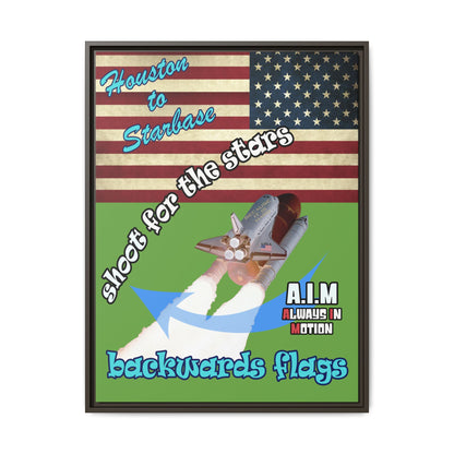 shoot for the stars - framed canvas art (green)