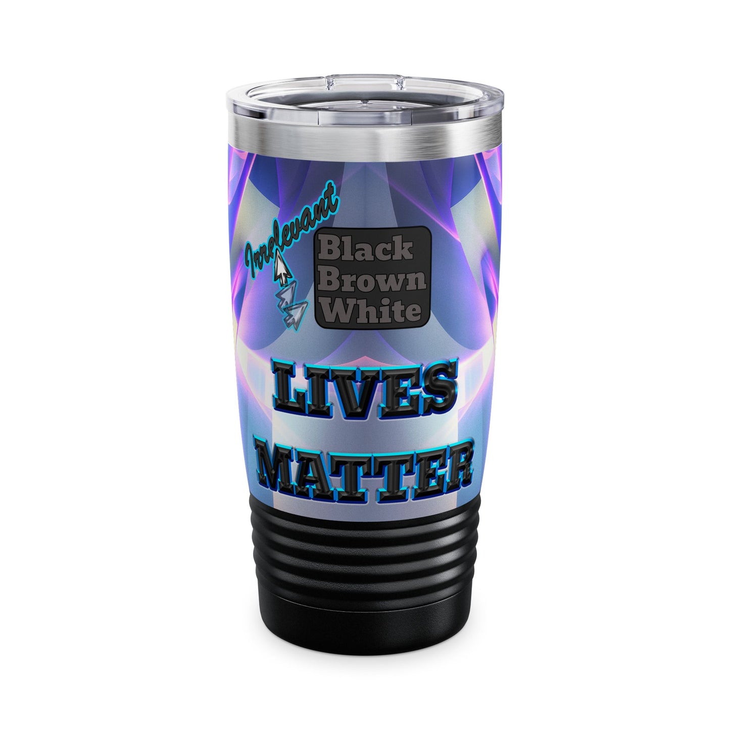 irrelevant - Ringneck Tumbler, 20oz (grey-pink wave)