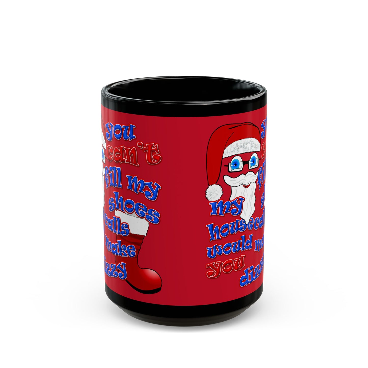 santa's shoes - Black Mug (dark red)