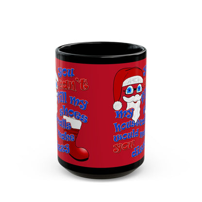 santa's shoes - Black Mug (dark red)
