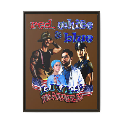 rw&b lives matter - framed canvas art (brown)