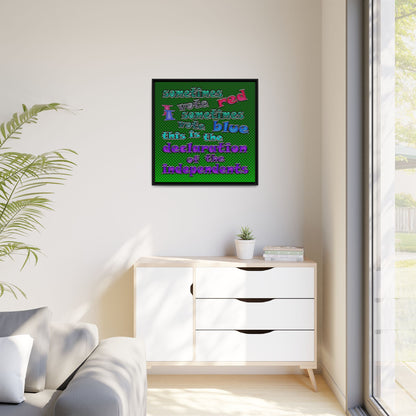 declaration of the independents - framed canvas art (logo green)