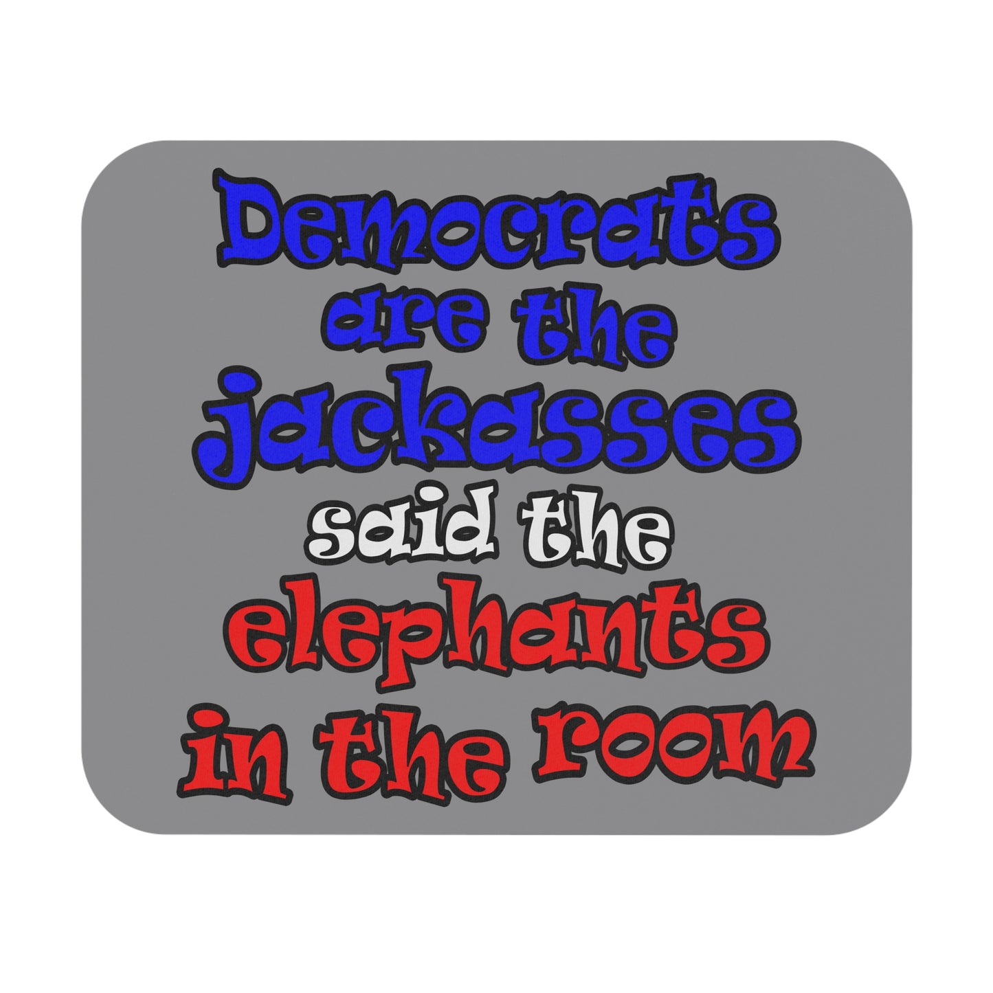 donkeys and elephants - Mouse Pad (Rectangle) (grey)