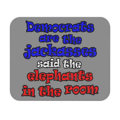 donkeys and elephants - Mouse Pad (Rectangle) (grey)