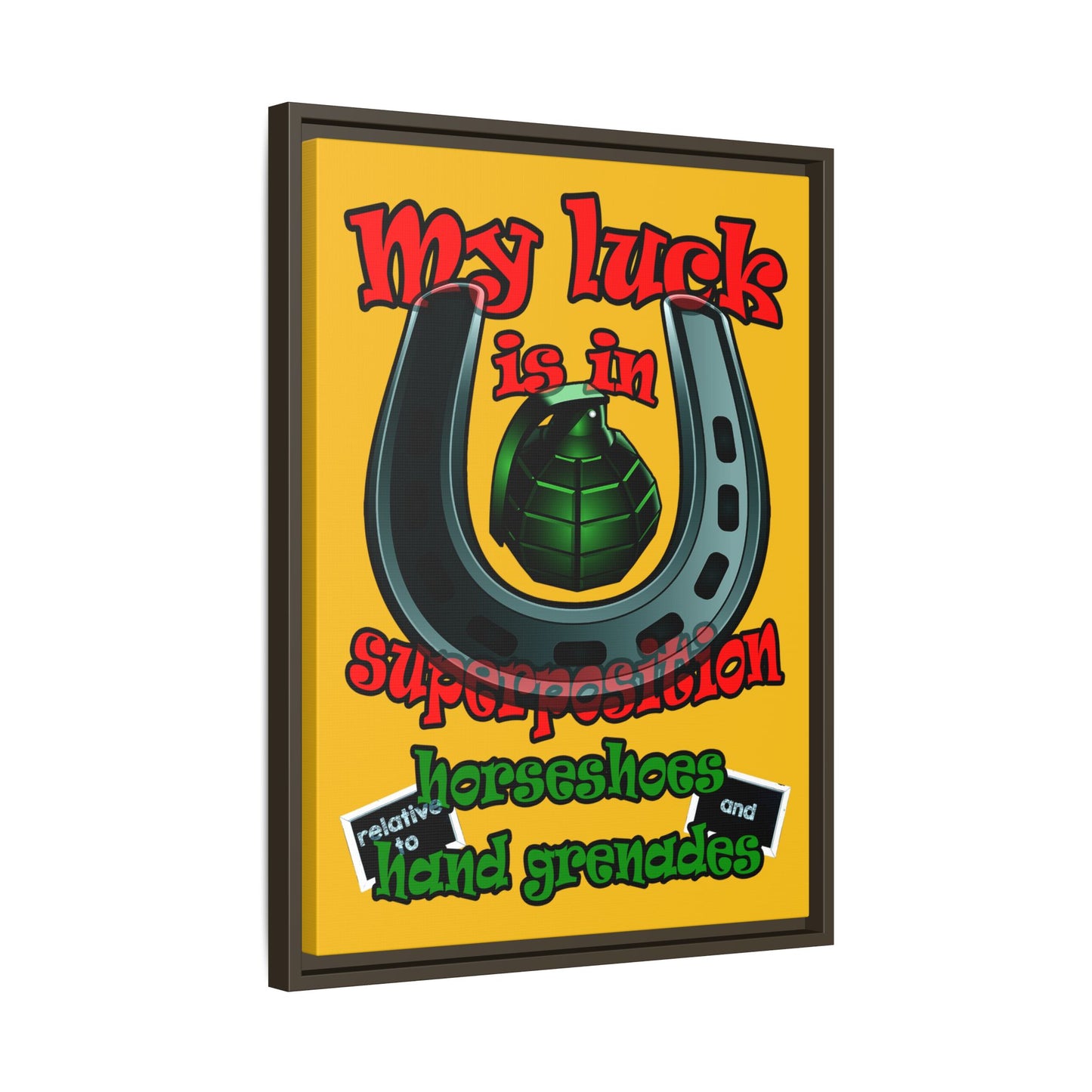 my luck - framed canvas art (yellow)