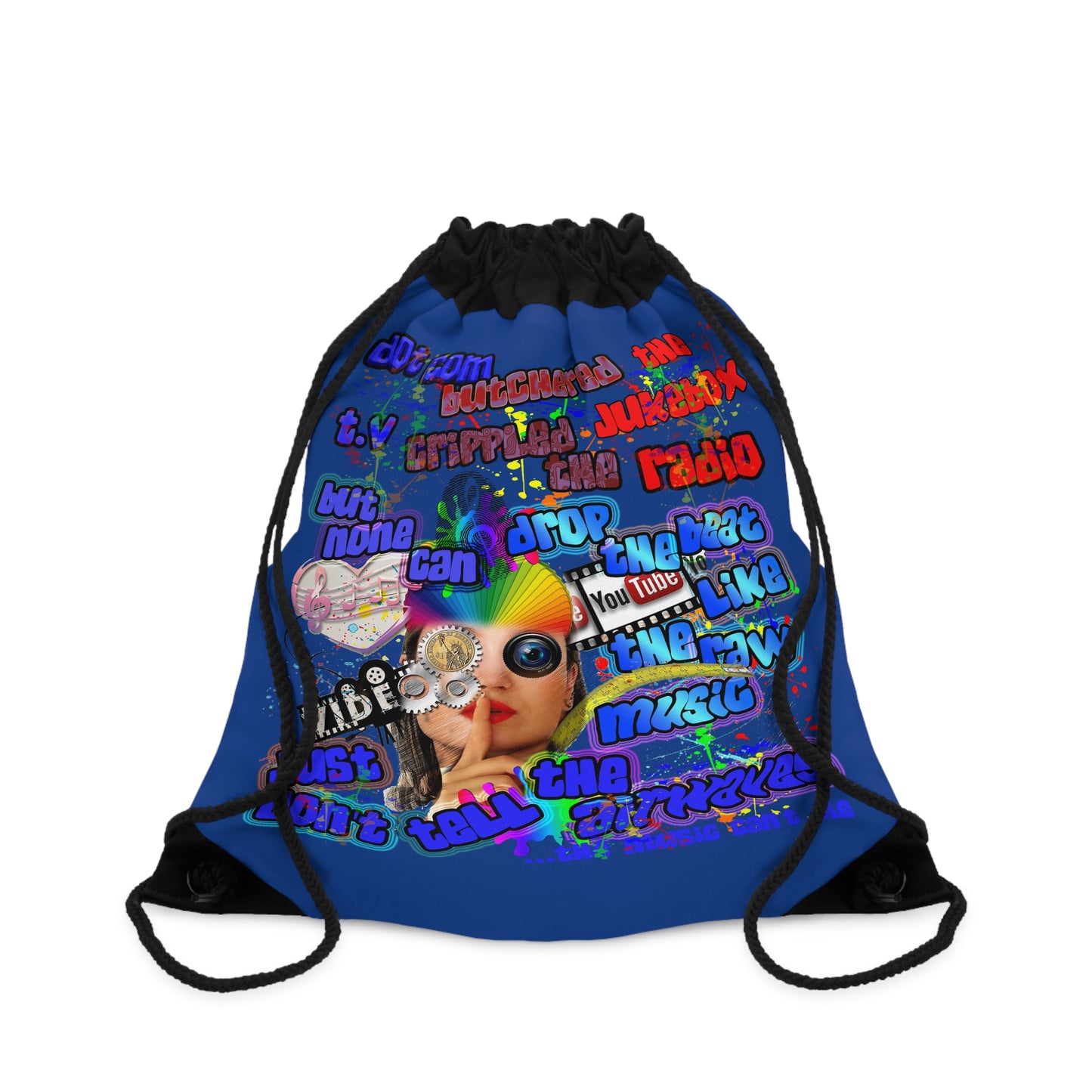 drop the beat - Drawstring Bag (dark blue)