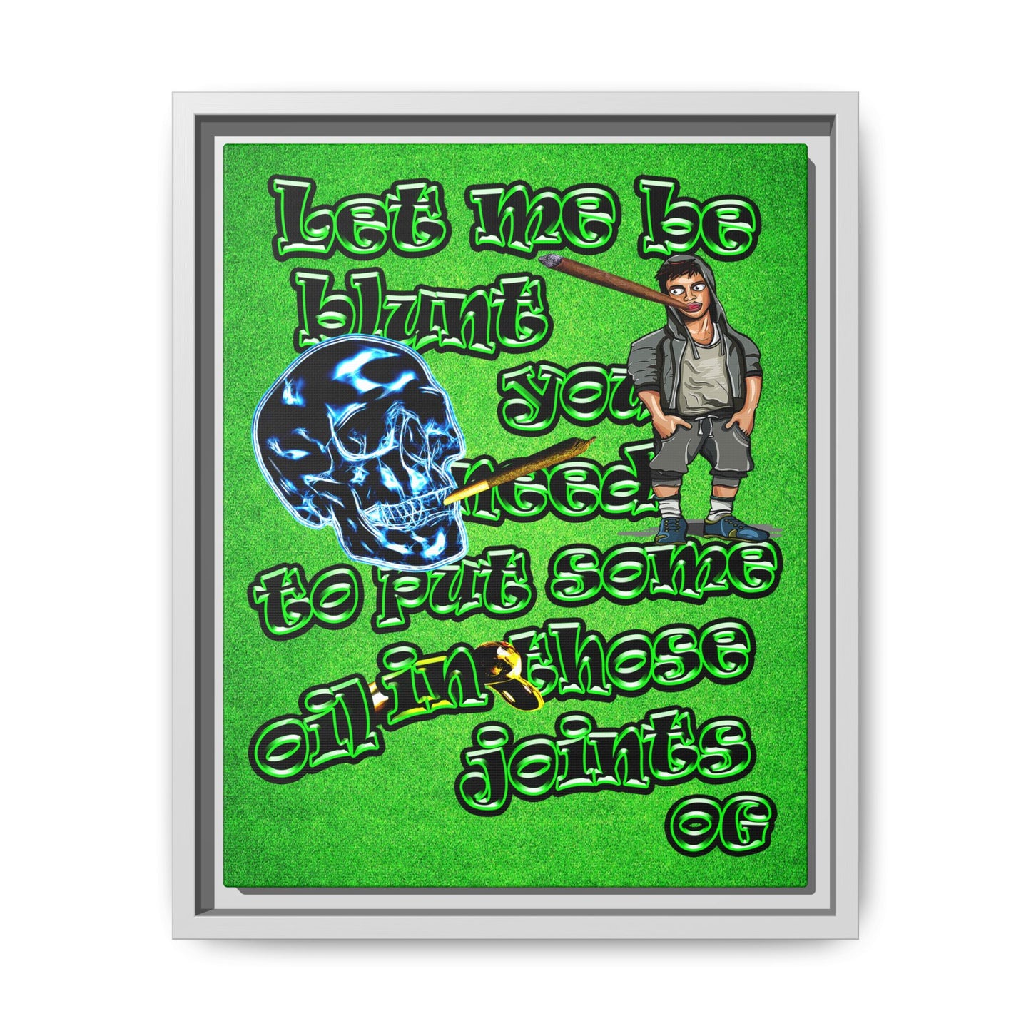 og - framed canvas art (green turf)
