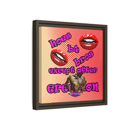 hoes b4 bros - framed canvas art (yellow-orange wave)