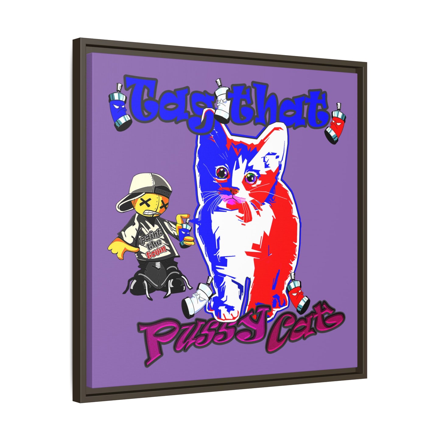 tag that - framed canvas art (light purple)