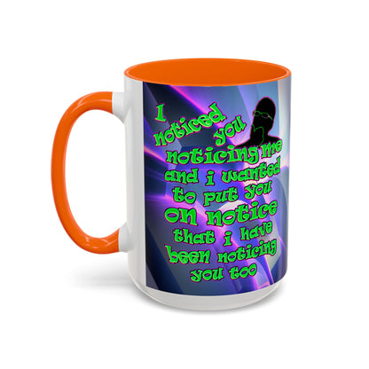 noticed you noticing - Accent Mug (grey-pink wave)