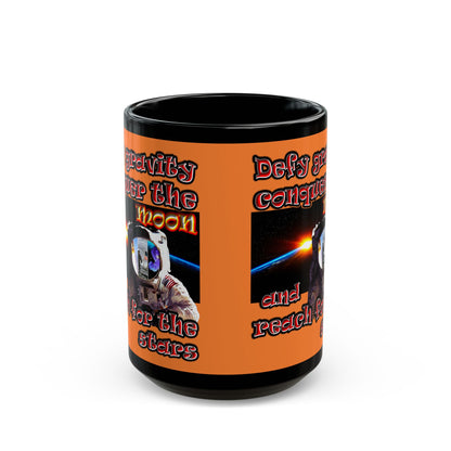 defy conquer reach - Black Mug (crusta)