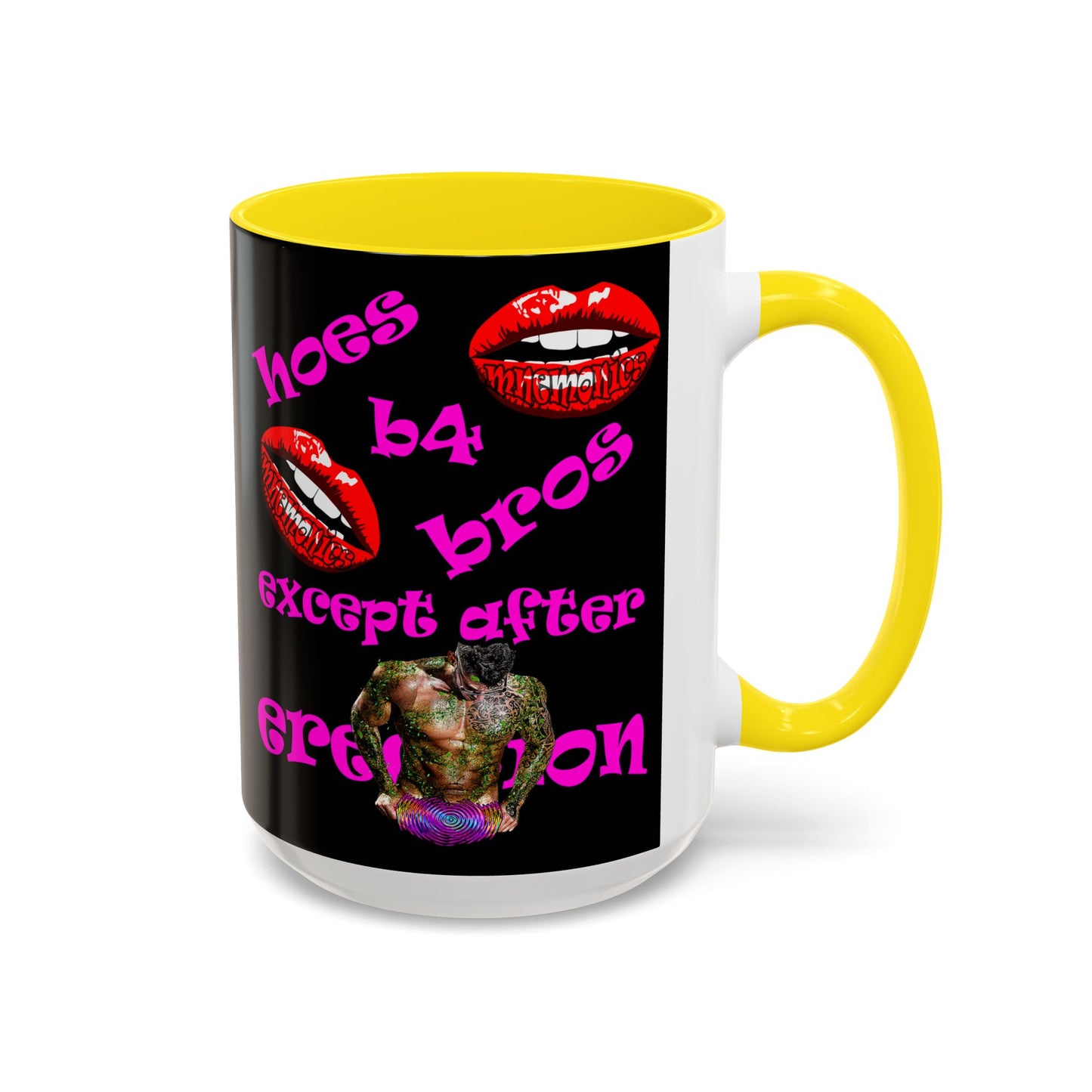 hoes b4 bros - Accent Mug (black)