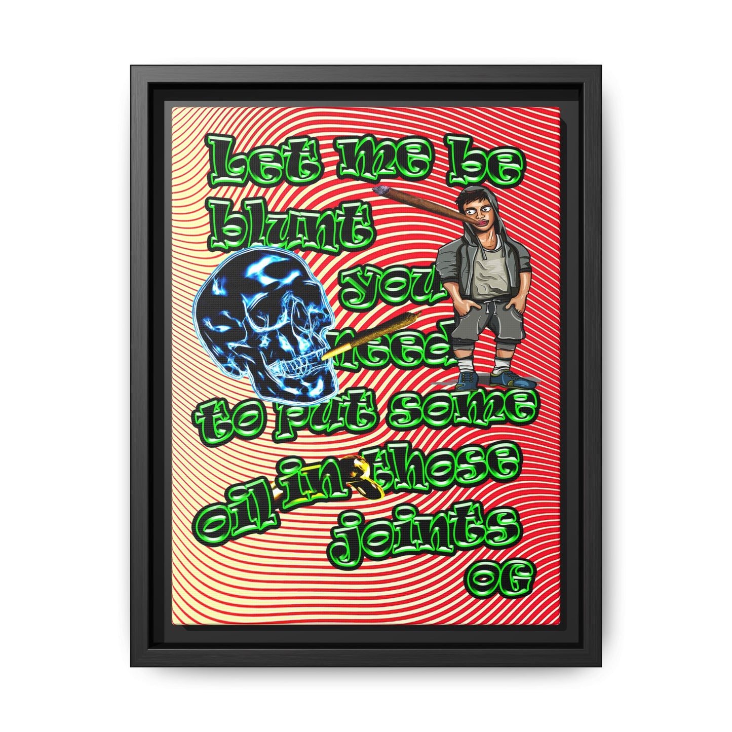 og - framed canvas art (yellow-orange wave)