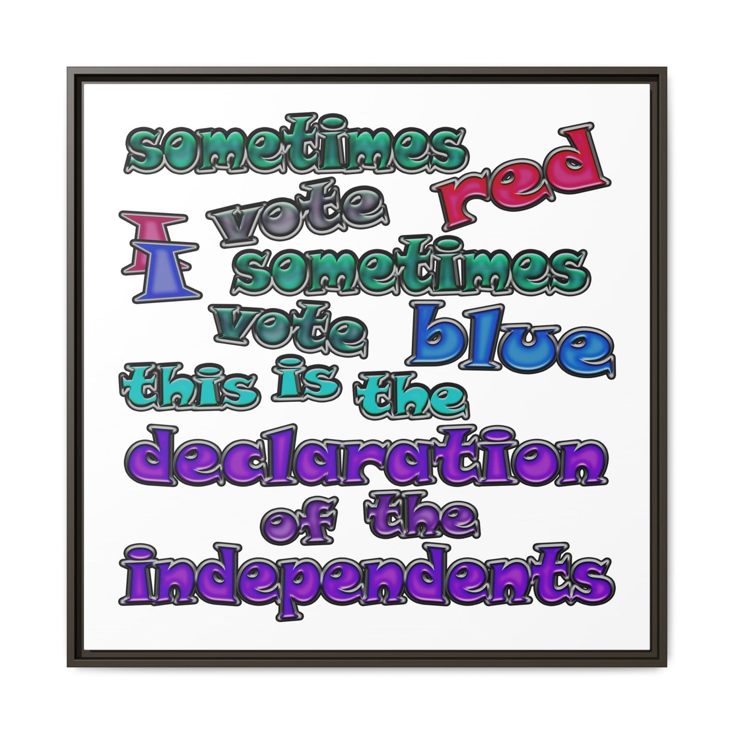 declaration of the independents - framed canvas art (white)