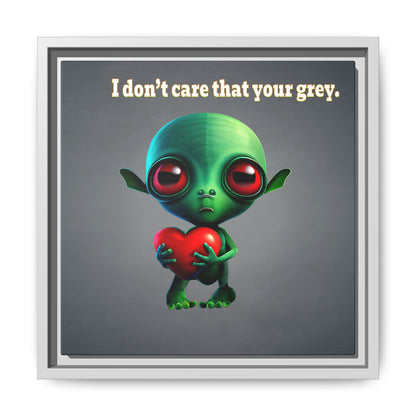 I don't care that your grey - framed canvas art (grey-light grey)