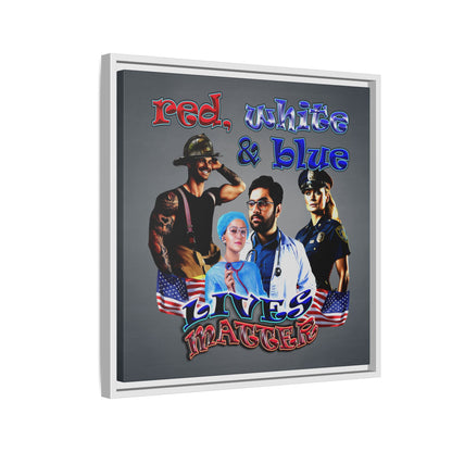 rw&b lives matter - framed canvas art (grey-light grey)