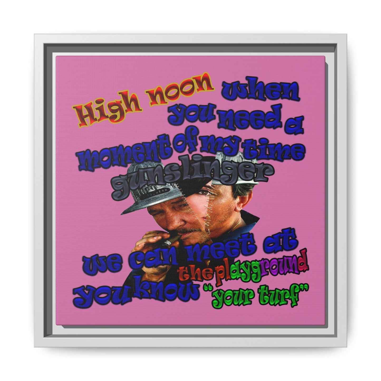 high noon - framed canvas art (light pink)