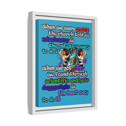 doggystyle - framed canvas art (turquoise)