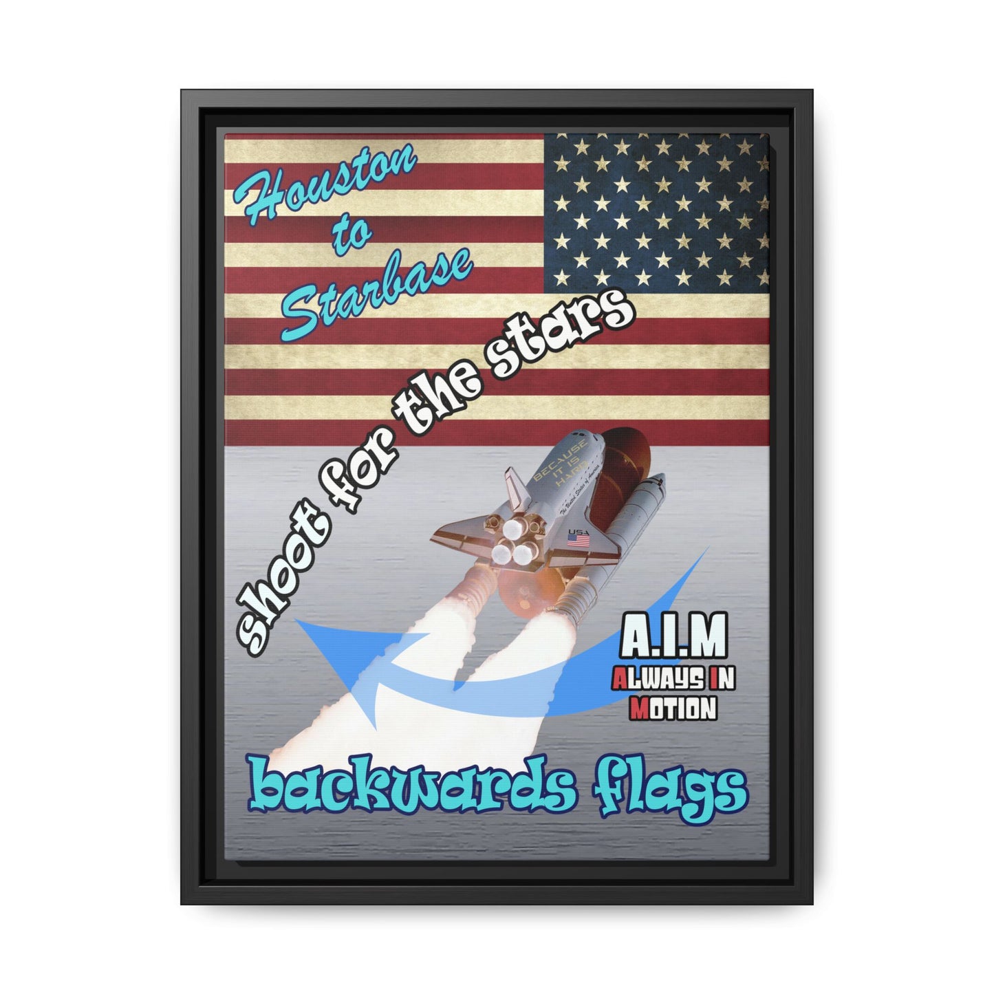 shoot for the stars - framed canvas art (brushed nickel)