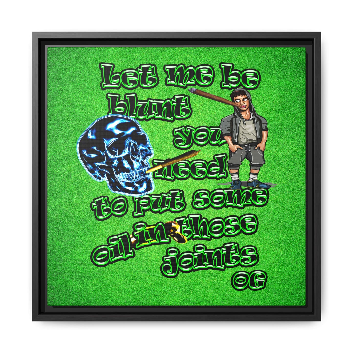 og - framed canvas art (green turf)