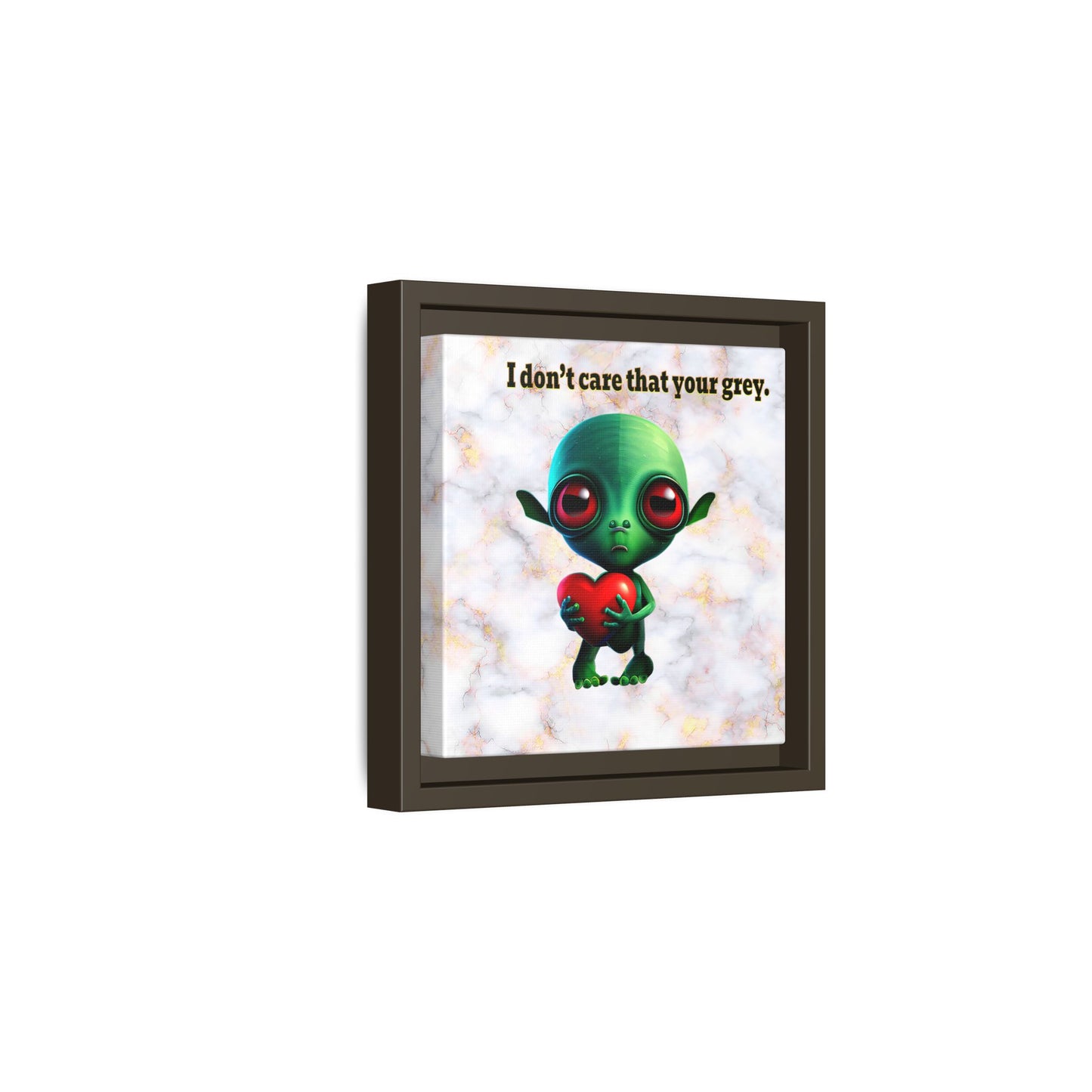 I don't care that your grey - framed canvas art (white marble)